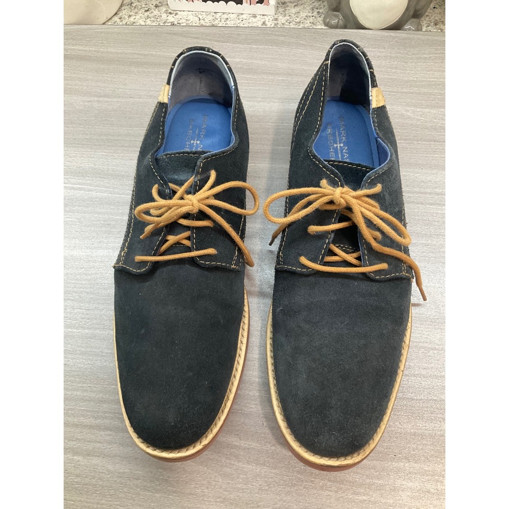 MARK NASON BY SKECHERS NAVY BLUE SUEDE LEATHER OXFORD COMFORT MENS